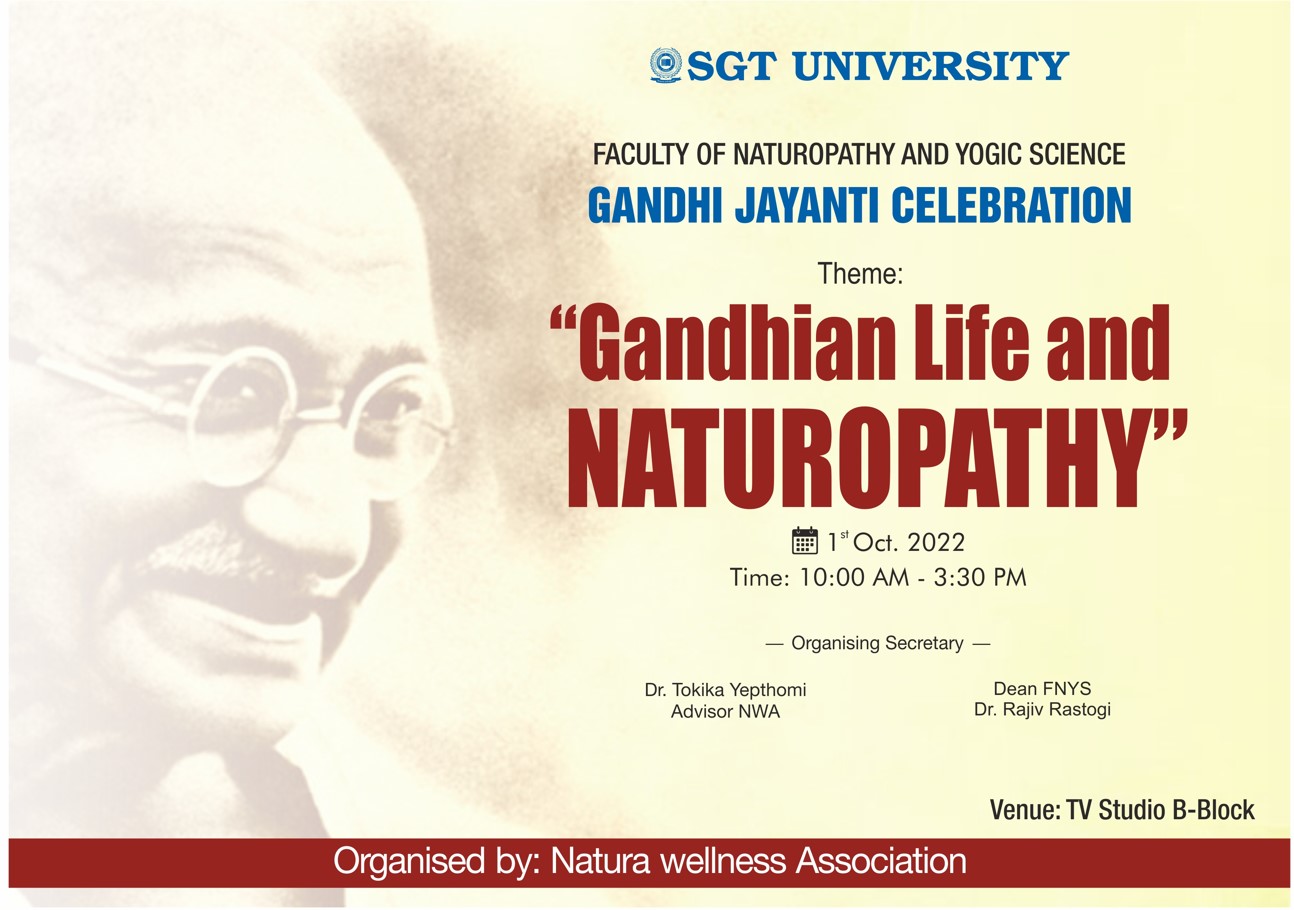 You are currently viewing Gandhi Jayanti Celebration – Gandhian Life & Naturopathy